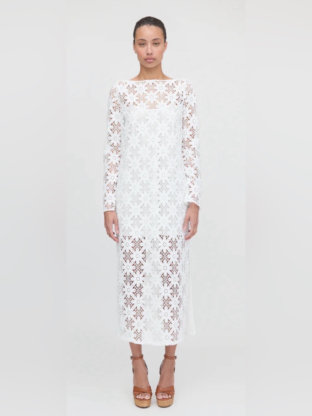 NWT Hill House The Eliza Dress White Daisy Crochet - Size Medium